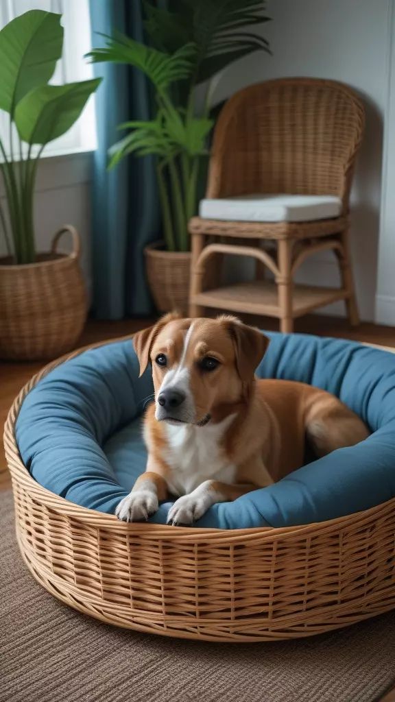 Boho Dog Bed Ideas: Transforming a Wicker Basket into a Cozy Pet Retreat